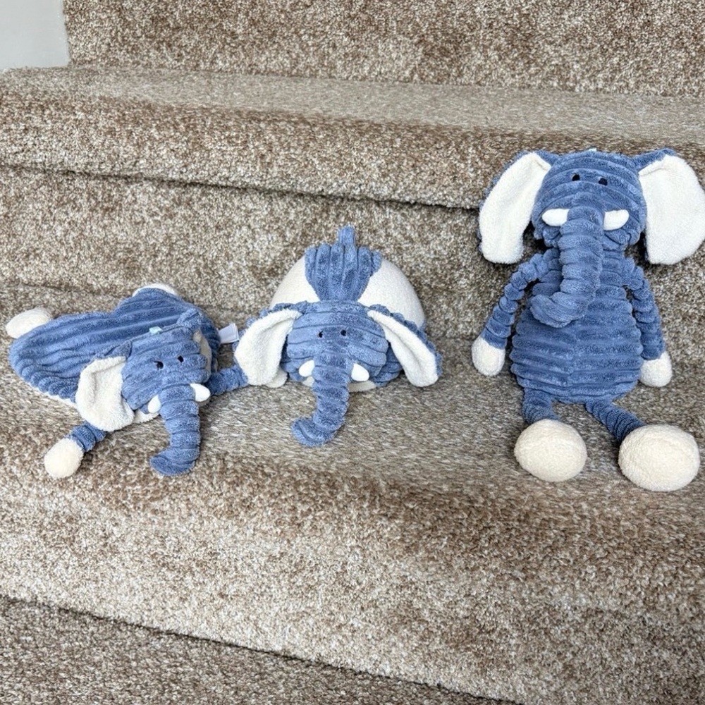 Set if 3 Jellycat Cordy Roy Elphants